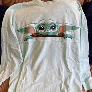 Disney Green Baby Yoda Jersey Shirt